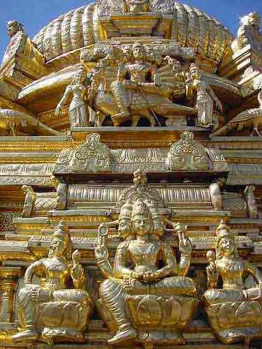 Detail of Golden Vimanan, Palani Malai