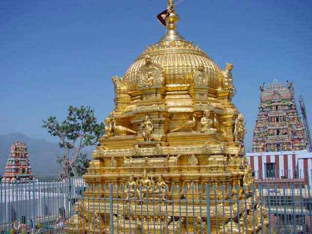 Thanga Vimānam, the Golden Dome atop Palani Malai mūlasthānam