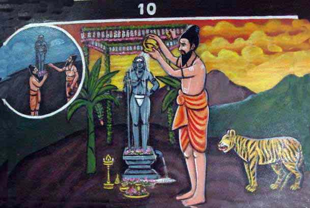 In the 205th year of Kali Yuga, Bhogar appoints his student Pulippaani to perform the Śrī Dandaayudhapaani worship.